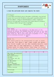English Worksheet: Postcards
