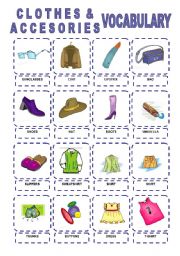 English Worksheet: Clothes and Accesories Vocabulary