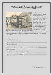 English Worksheet: Where is the bus coming from?