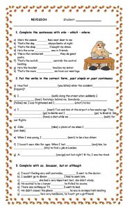 English Worksheet: Revision of tenses