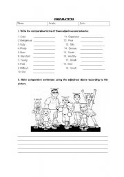 English Worksheet: Comparatives