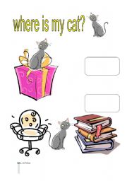 English worksheet: where is my cat?