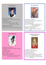 English Worksheet: Famous People speaking cards -7