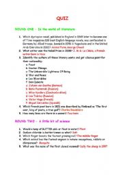 English Worksheet: QUIZ