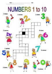 English Worksheet: Numbers 1-10