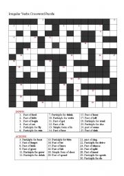 English Worksheet: Irregular Verb Crossword puzzle