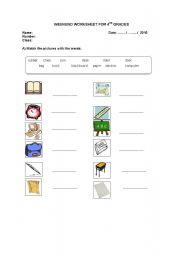 English worksheet: 4th Class Revision Worksheet