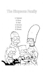 English Worksheet: The simpsons family for coloring