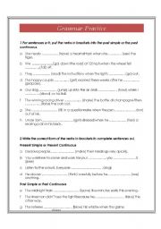 English Worksheet: TENSES GRAMMAR PRACTICE