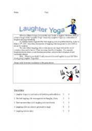 English worksheet: Laughter Yoga
