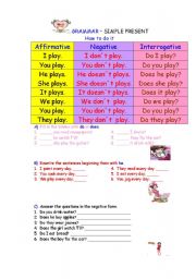 English Worksheet: Simple present