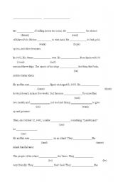 English Worksheet: Fill in the gaps Christopher Colombus