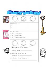 English worksheet: Everyday