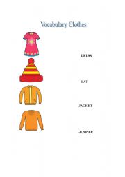 English worksheet: Vocabulary: Clothes