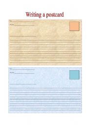 English Worksheet: Writing a postcard!