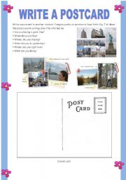 English Worksheet: Write a postcard