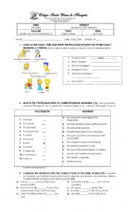 English Worksheet: Family and Present simple