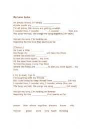 English worksheet: Song worksheet