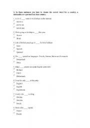 English worksheet: Revision 1st ESO