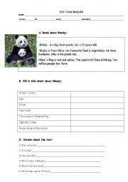 English worksheet: animals