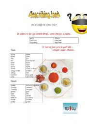 English Worksheet: food adjectives (describing food)