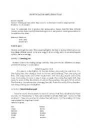 English Worksheet: pronunciation mini lesson