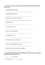 English worksheet: 