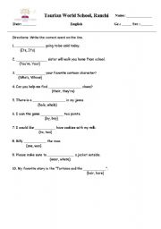 English worksheet: Homophones