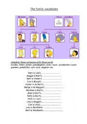 English Worksheet: The family vocabulary