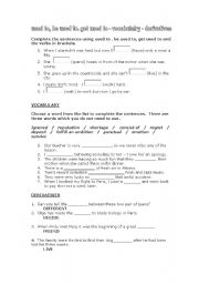 English worksheet: USED TO - VOCABULARY - DERIVATIVES