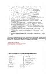 English worksheet: PREPOSITIONS WITH ANSWERS