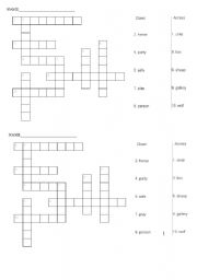 English Worksheet: CROSSWORDS, THE PLURAL FORM OF THE NOUNS