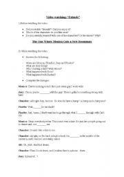 English Worksheet: Friends: chapter one