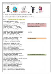 English Worksheet: Lucky - Colbie Caillat and Jason Mraz