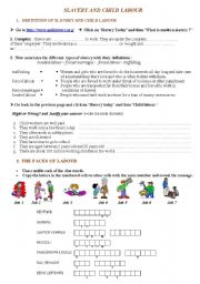 English Worksheet: CHILD LABOUR ( modern slavery) 