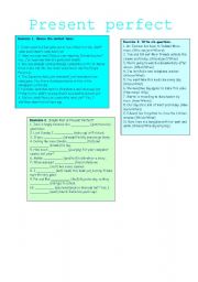 English worksheet: present perfect