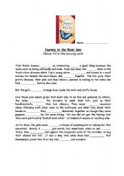 English Worksheet: Journey to the River Sea Verb Cloze Test
