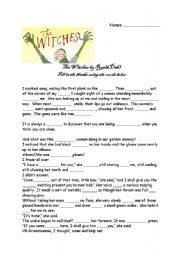 English Worksheet: The Witches Cloze Test