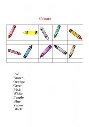 English worksheet: Colours