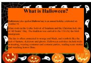 English Worksheet: halloween information