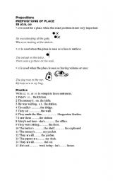 English worksheet: prepositions