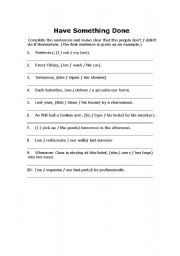 English Worksheet: Causative Have