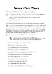 English Worksheet: Decoding News Headlines