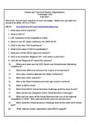 English worksheet: CTSO Scavenger Hunt