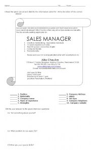 Job Ad, CV and Application Letter