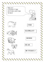 English worksheet: animals