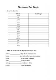 English worksheet: Past Simple