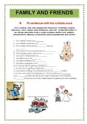 Family life - vocabulary task 