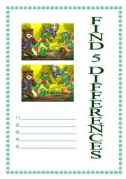 English Worksheet: Find differences between pictures