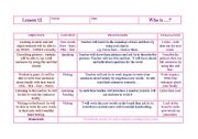 English worksheet: lesson plan